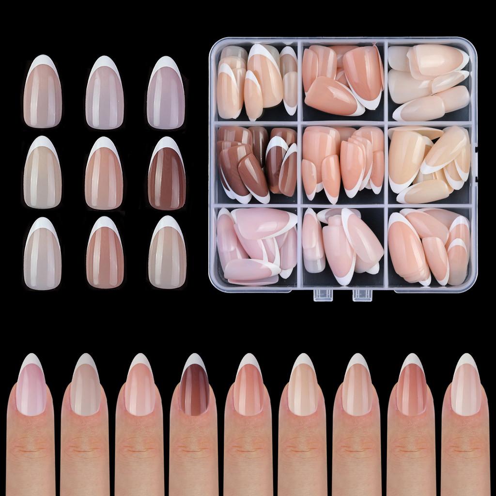

135Pcs/Box 3 In 1 French Press On Nails Mixed Color Fake Nail Pathes Quick Manicure DIY Design Tool