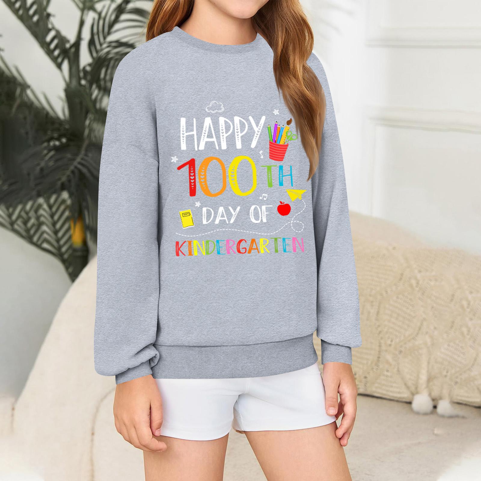 Children s Long-sleeved Loose-fitting Pullover Top With Letter Print 150