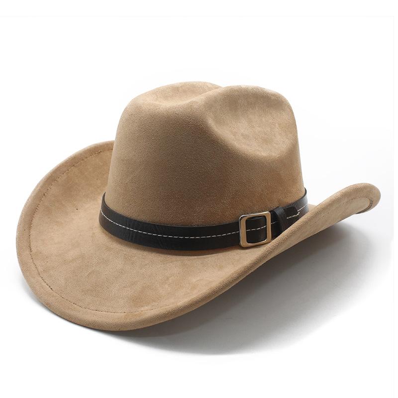 Suede Sunscreen Sun Hat One-Word Riding Hat Prairie Western Cowboy Hat Gift Hat