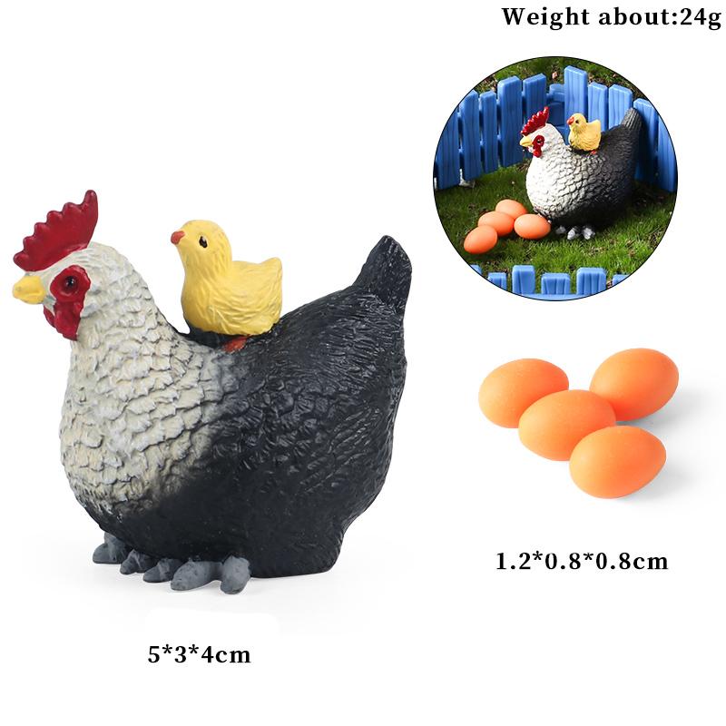 Oenux Farm Model Simulation Goose Duck Hen Egg Action Figures Poultry Animals Figurine PVC Miniature Cake Toppers Lovely Kid Toy