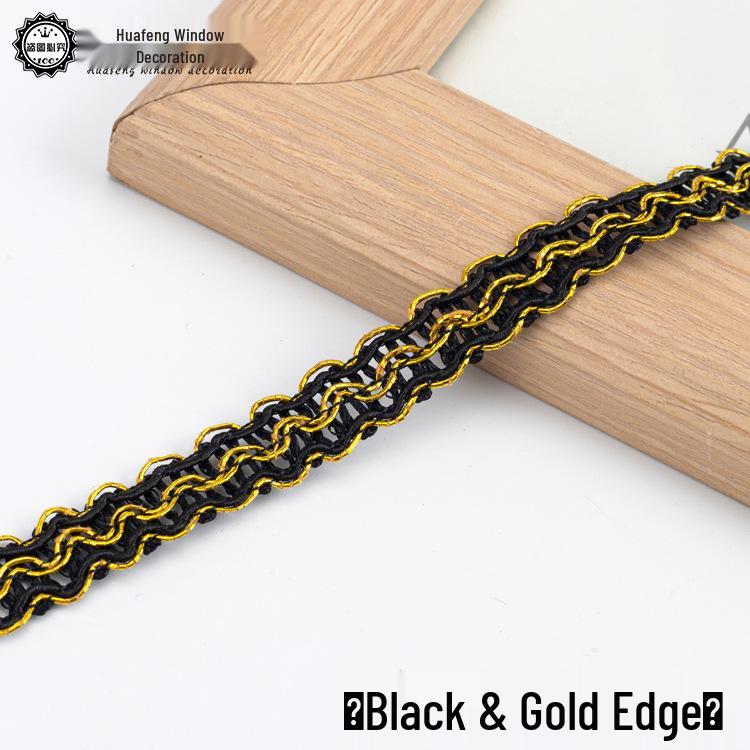 Ribete de Encaje Dorado de 1 cm de Ancho - 11 m para Cortinas, Sofá, Zapatos, Sombreros y Accesorios