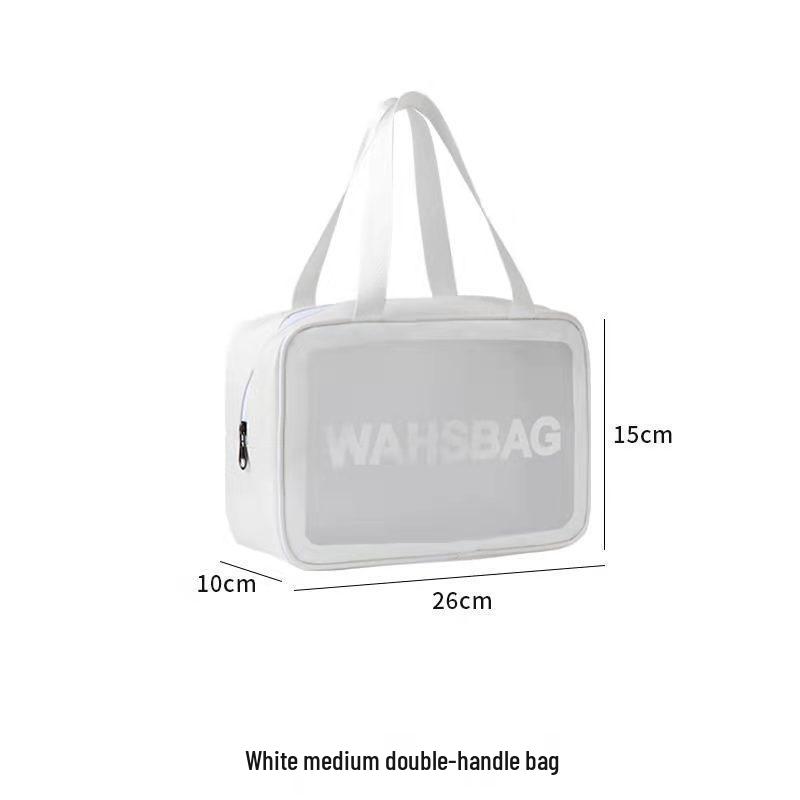 Frosted PU Large Capacity Transparent Travel Makeup and Toiletry Bag