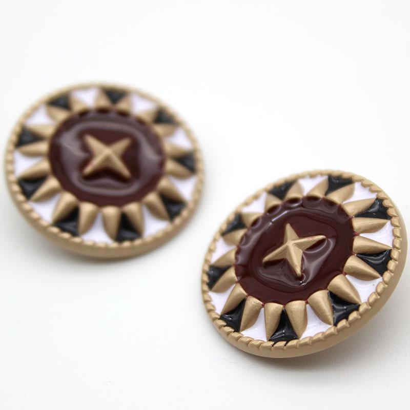 10pcs Luxurious Buttons 18mm Round Metal Shank Buttons Classic Beautiful Pattern Clothes Sewing Supplies