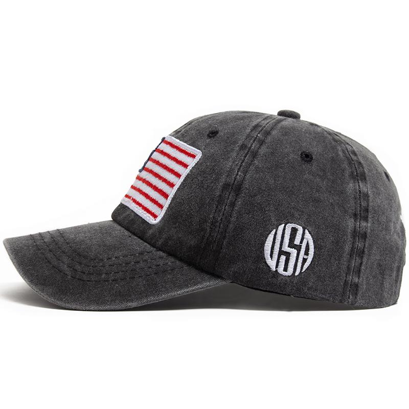 Cappellino da Baseball da Uomo con Bandiera USA Ricamo Retro Cotone Lavato Cappelli da Papà Moda Cappellini Hip Hop da Donna Cappello Estivo con Visiera per l'Esterno