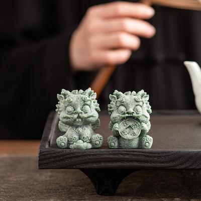 Leone Bestia in Arenaria Verde Animale da Tè Yixing Può Essere Usato per Nutrire il Tè e Giocare con Ornamenti Carini Accessori per Servizio da Tè Regalo per le Vacanze