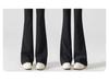 2025 Women's Black High-Waist Micro Flare Pants with Velvet, Slimming Drape, for Spring & Autumn