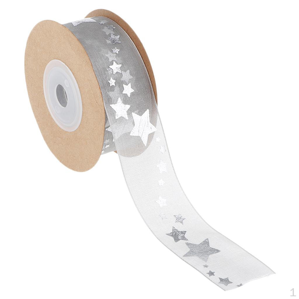 

10 Meter Twinkling Star Ribbons For Party Decoration Card Gift Packing 25mm сірий