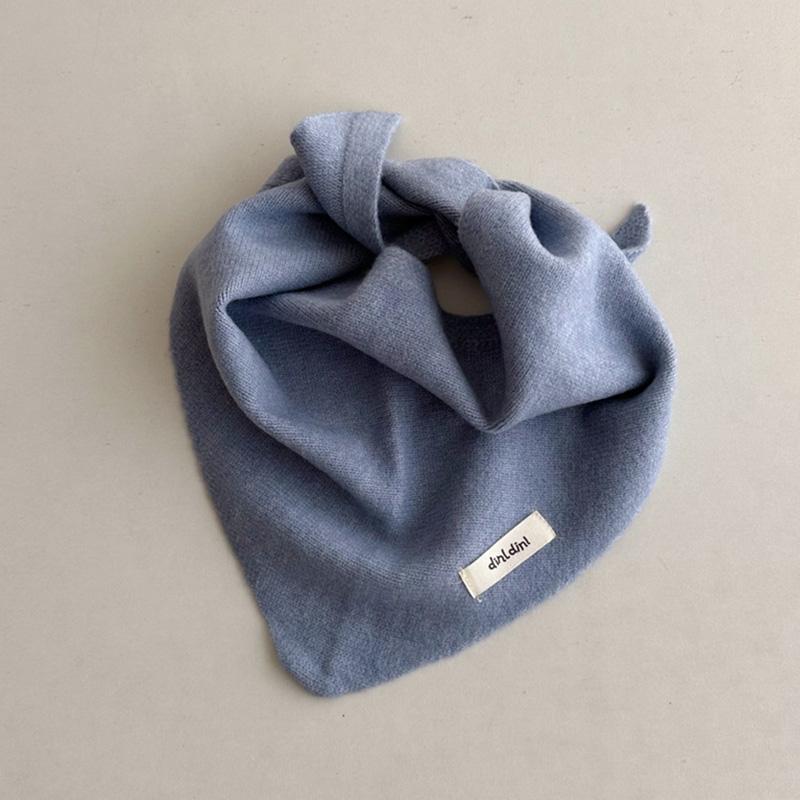 

Kids Winter Warm Triangle Scarf Soft Wool Solid Baby Bib Shawl for Boys and Girls CASHMERE синій