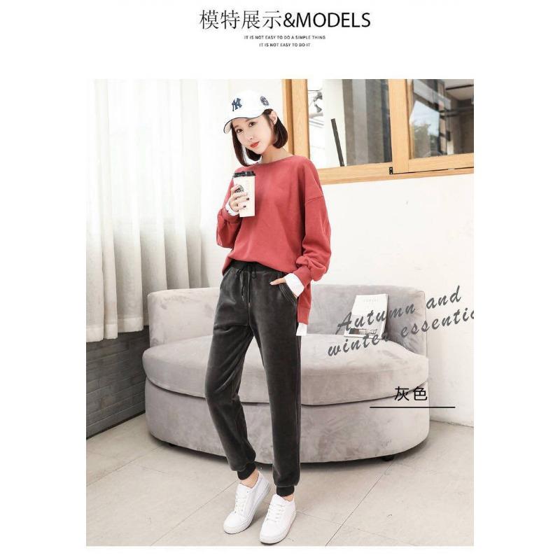 Super Soft Sports Casual Thermal Pants Loose Haren Velvet Trousers for Women