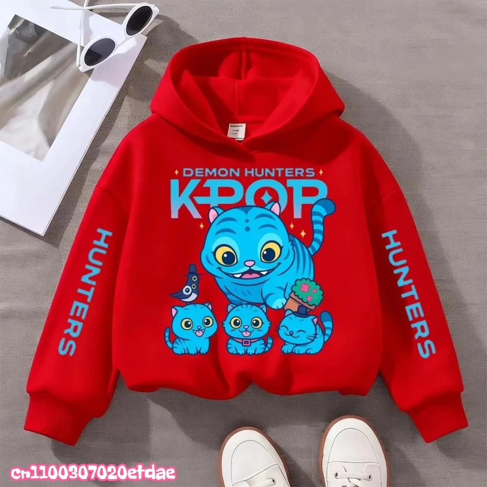 2025 Anime K-Pop Girl Witch Hunter Hoodie Harajuku Hip Hoodie Boy Kids Letter Print Sportswear Fashion