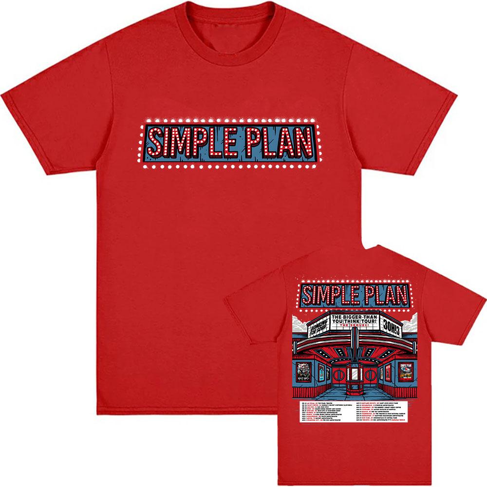 Bigger Than You Think! Tour – The Sequel! T-shirt Simple Plan Band Design Print Tshirts Summer 100%Cotton Short Sleeve Tees Unisex band t shirts