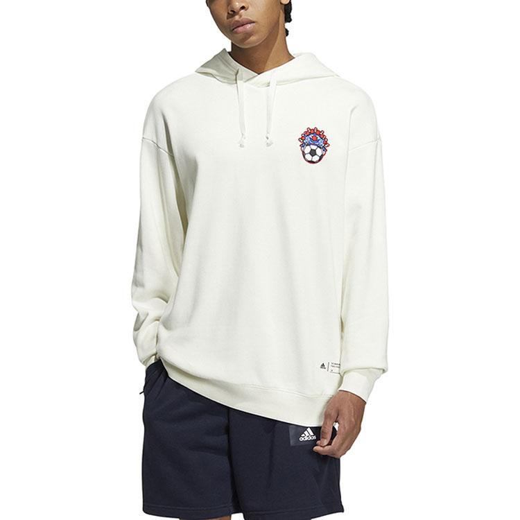 Adidas Sweatshirts Unisex White Hooded Moderate Regular IB2753