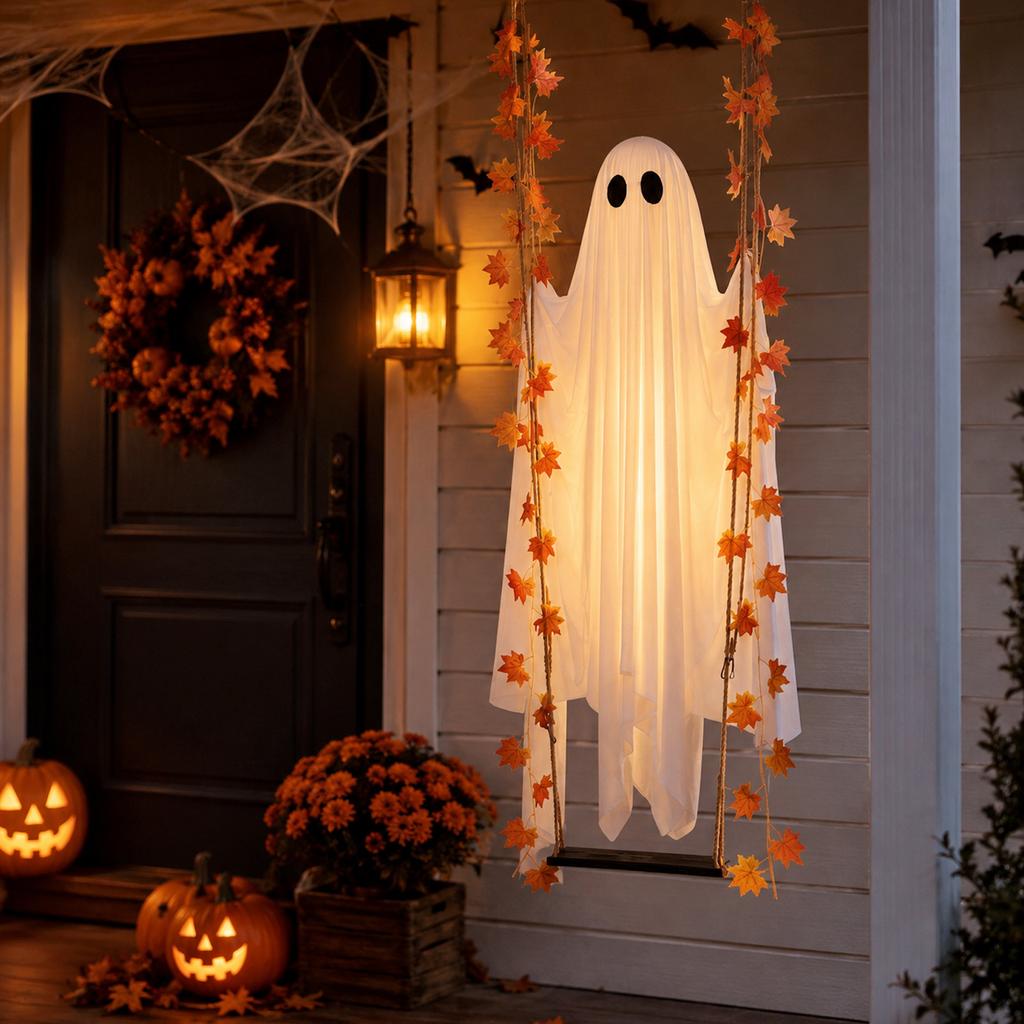 Halloween Hanging Swinging Decoration with Maple Leaf for Indoor Porch Decor