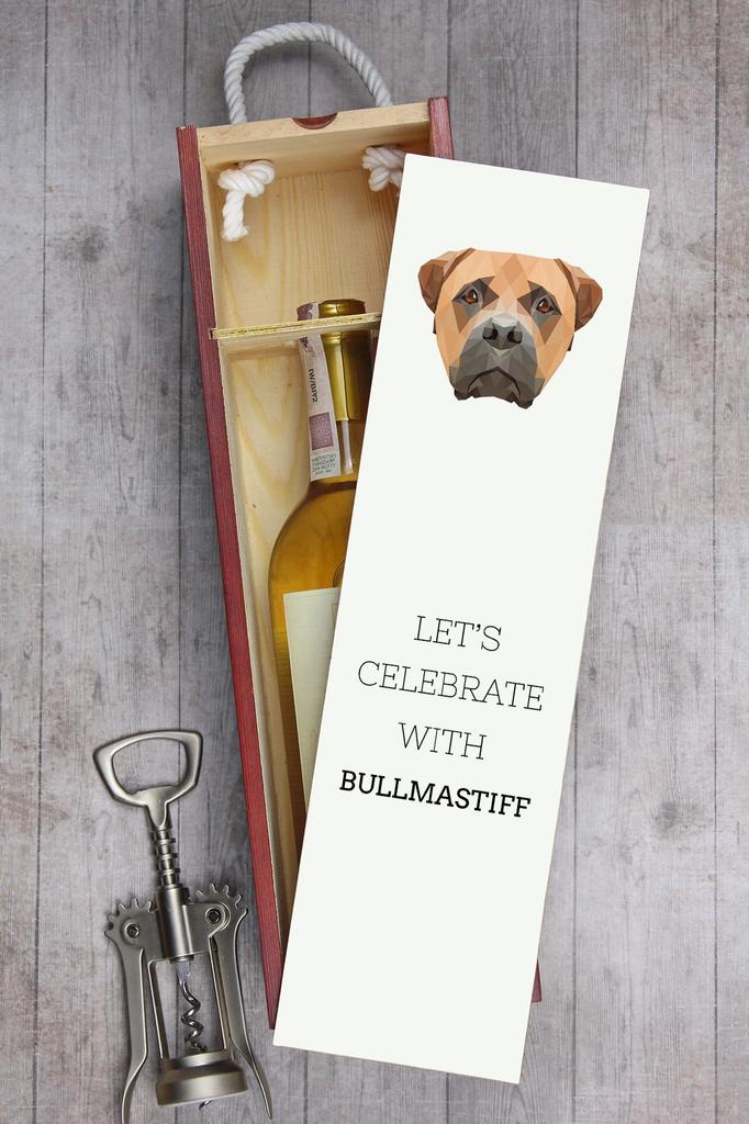 Bullmastiff, Bulmastif - Geometric Box With Photo And Inscription For Wine Brand Art-Dog