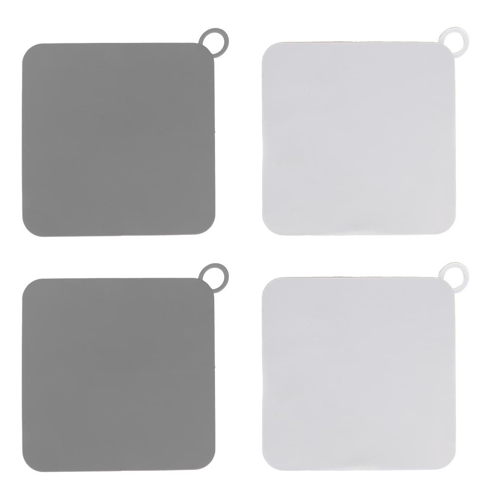 4pcs Flat Suction Cover Silicone Odor Resistant Strong Suction Multifunctional Drain Plug Cover White Gray