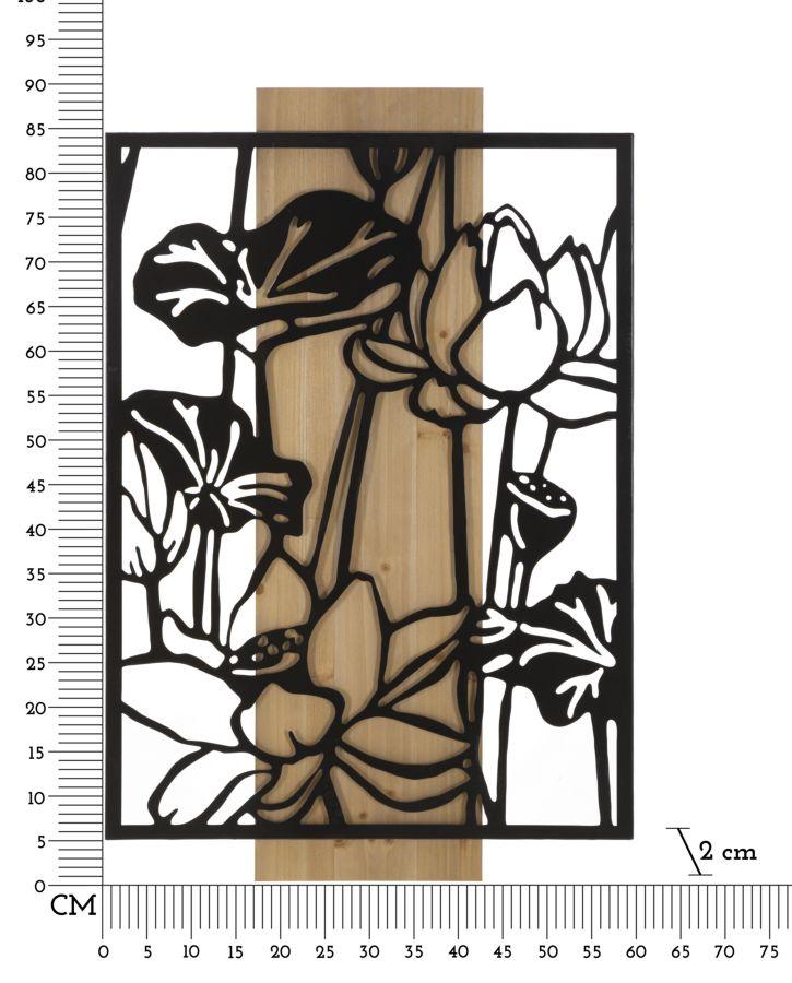 Wall Panel Lotus Iron And Wood Cm 60X2X90
