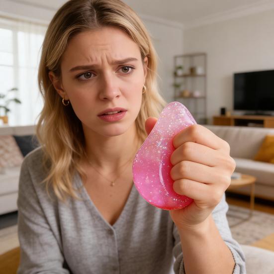 Glitter Waterdrop Stress Relief Toy Anxiety Reduction Water Drop Shape Sensory Toy with Sequins Inside Portable Decompression Stress Ball