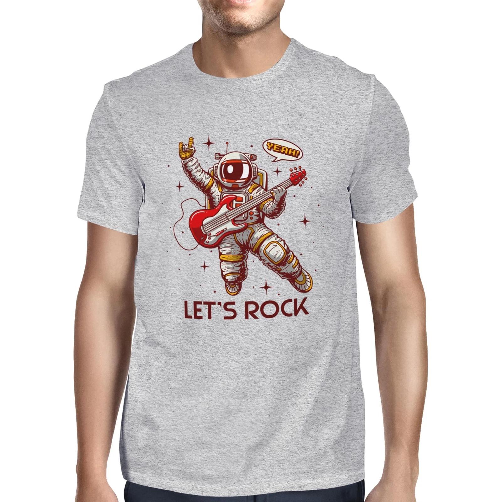 1Tee Mens Let s Rock Astronaut Rockstar T-Shirt XL