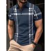 Summer Fashion Men's Striped POLO Shirt Lapel Button Down Men's Short Sleeve Street Trend Style Men's Top
