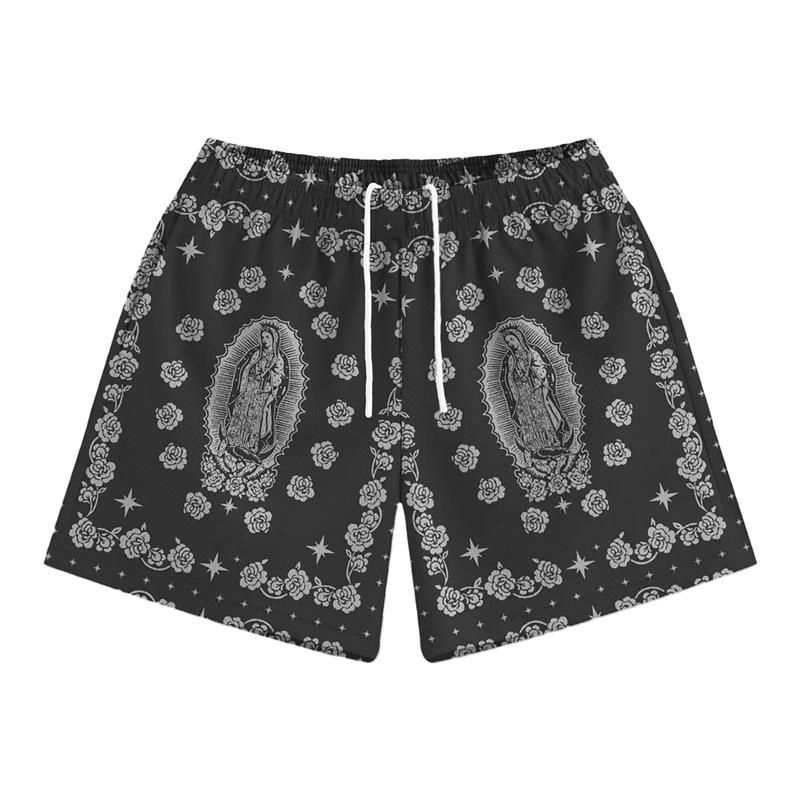 Trend Paisley Graphic Beach Shorts For Men Fashion Summer Streetwear Printed Short Pants Casual Hip HopTrunks