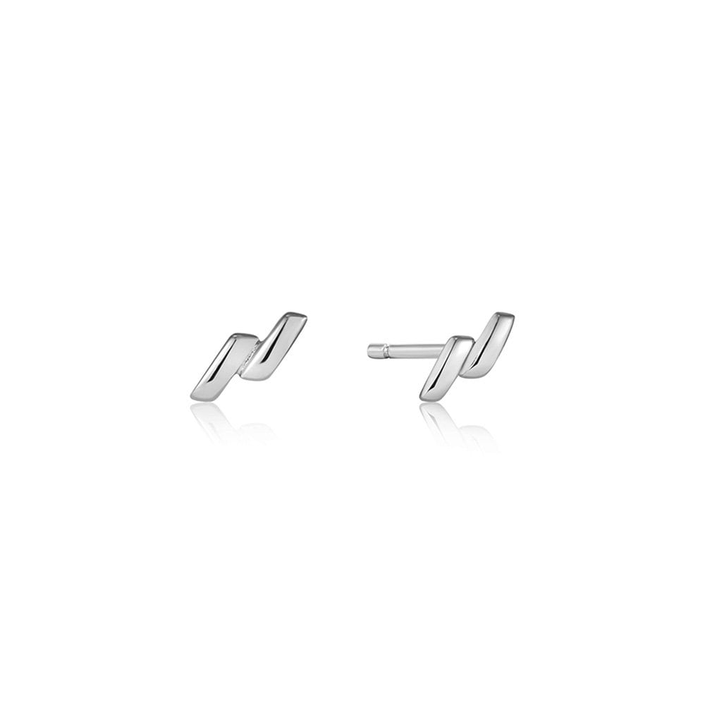 Smooth Twist Stud 925 Silver Earrings E038-01H