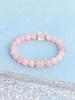 Pink Quartz Bracelet Natural Stone For Love & Compassion Faceted Square Beads Jewelry With Vigour & Harmony Healing Crystal Gift
