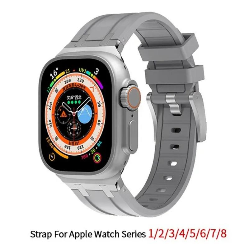 

Резиновый ремешок для Apple Watch Band 49 мм, 45 мм, 41 мм, 44 мм, 40 мм, силиконовый спортивный браслет Correa IWatch Series 9, 8 Ultra 7, 6, ремешок для часов 49mm 45mm 44mm 42mm