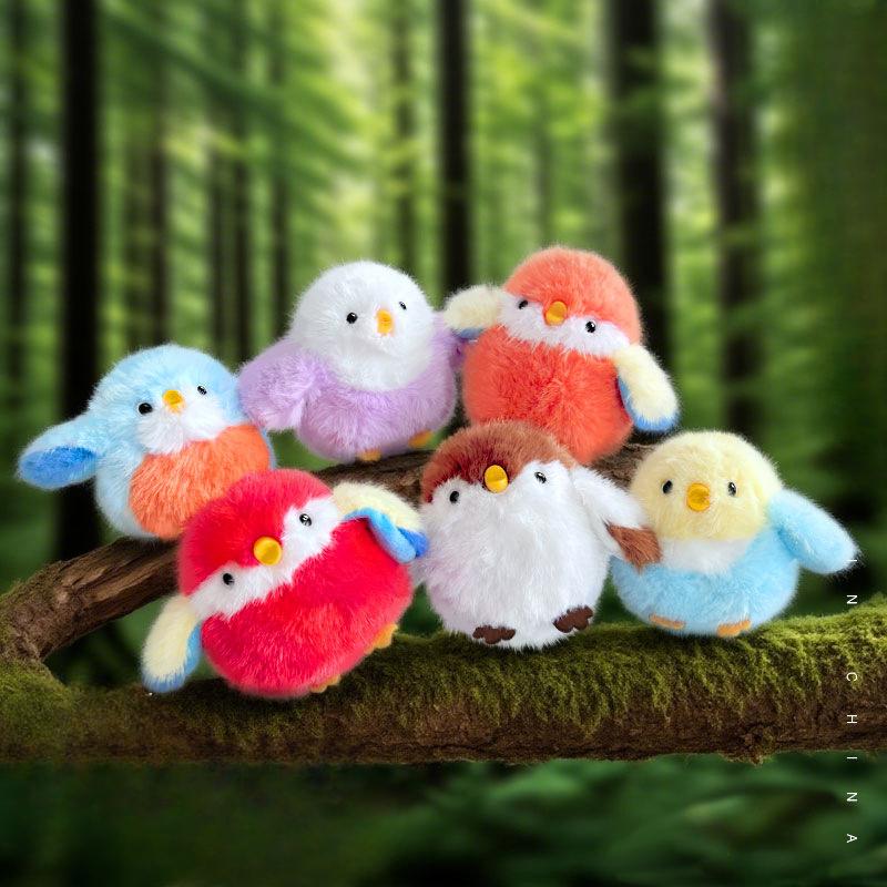 Bell Bird Pendant Parrot Doll Sparrow Plush Toy Children's School Bag Pendant Birthday Gift