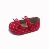 Girls Flat Shoes With Polka Dots Bow Detail Soft Sole Slip-On Toddlers Kids