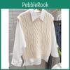 Round Womens Winter And Autumn Neck Hollow Casual Knitted Sweater Vest