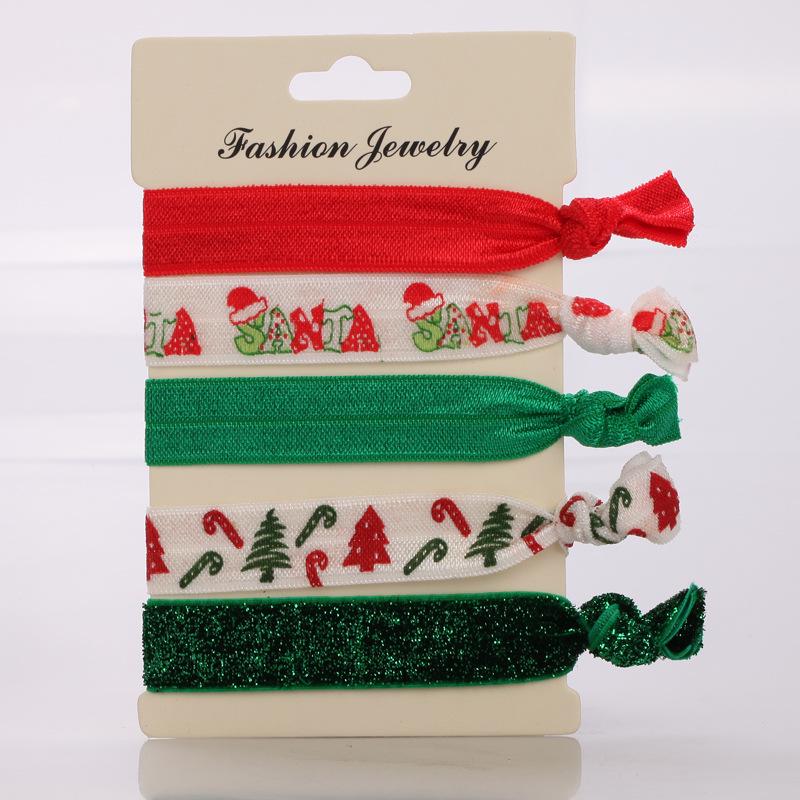 

Эластичная резинка для волос с рисунком зонтика Санта-Клауса