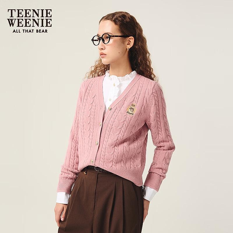 Teenie Weenie Women's College Style Loose Fit V-Neck Knit Sweater