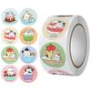 100-500Pcs High-Standard Cartoon High-Standard Cat High-Standard Stickers Superior-Grade Round High-Standard Adhesive Premium-Quality Labels For