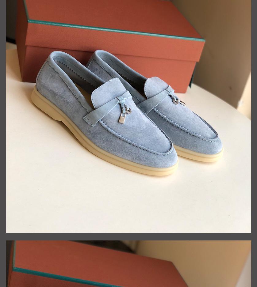 Europeiska & Amerikanska Mockasiner i Kohud - Mjuk Sula Brittisk Stil Slip-on Dam Casual Skor