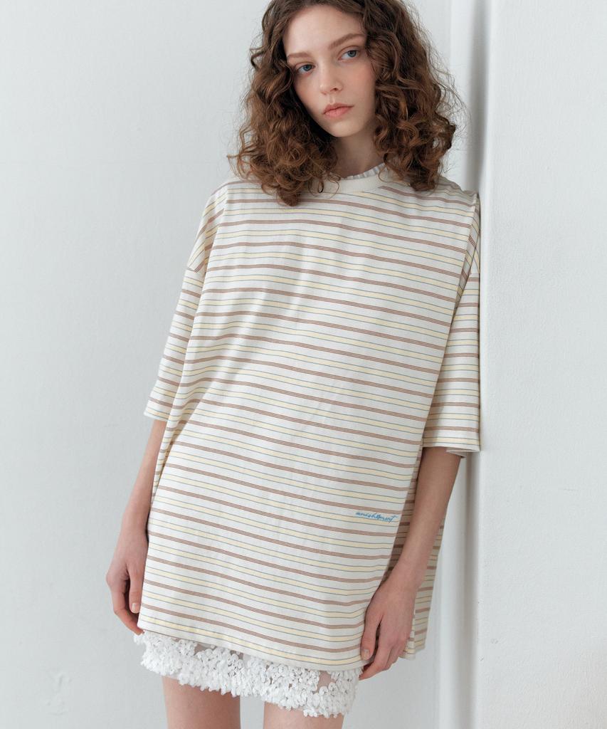 Baniswimeonteu Stripe Overfit Tee_Ivory