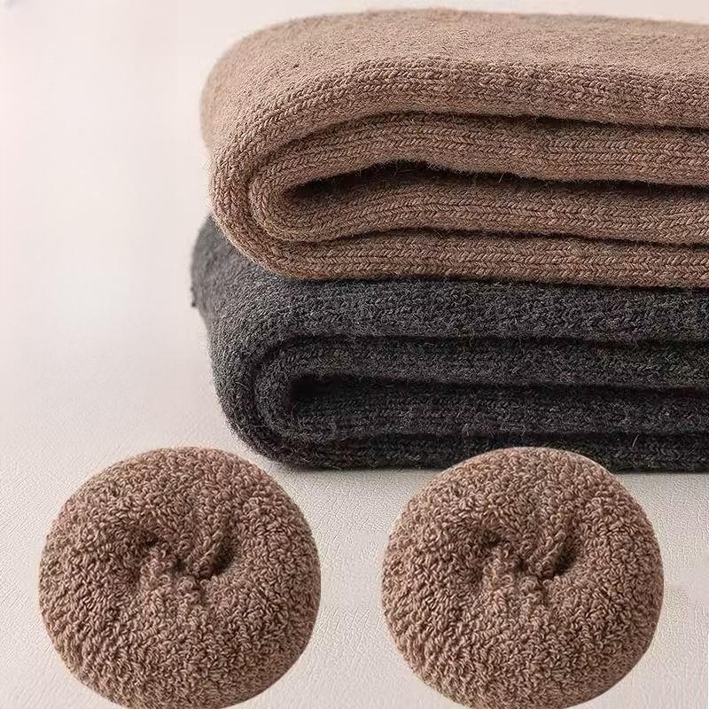 3 Pair Winter Thick Warm Knee-High Men's Wool Socks Men's Merino Calf Socks Casual Cashmere Terry Socks Fashion Stockings Men