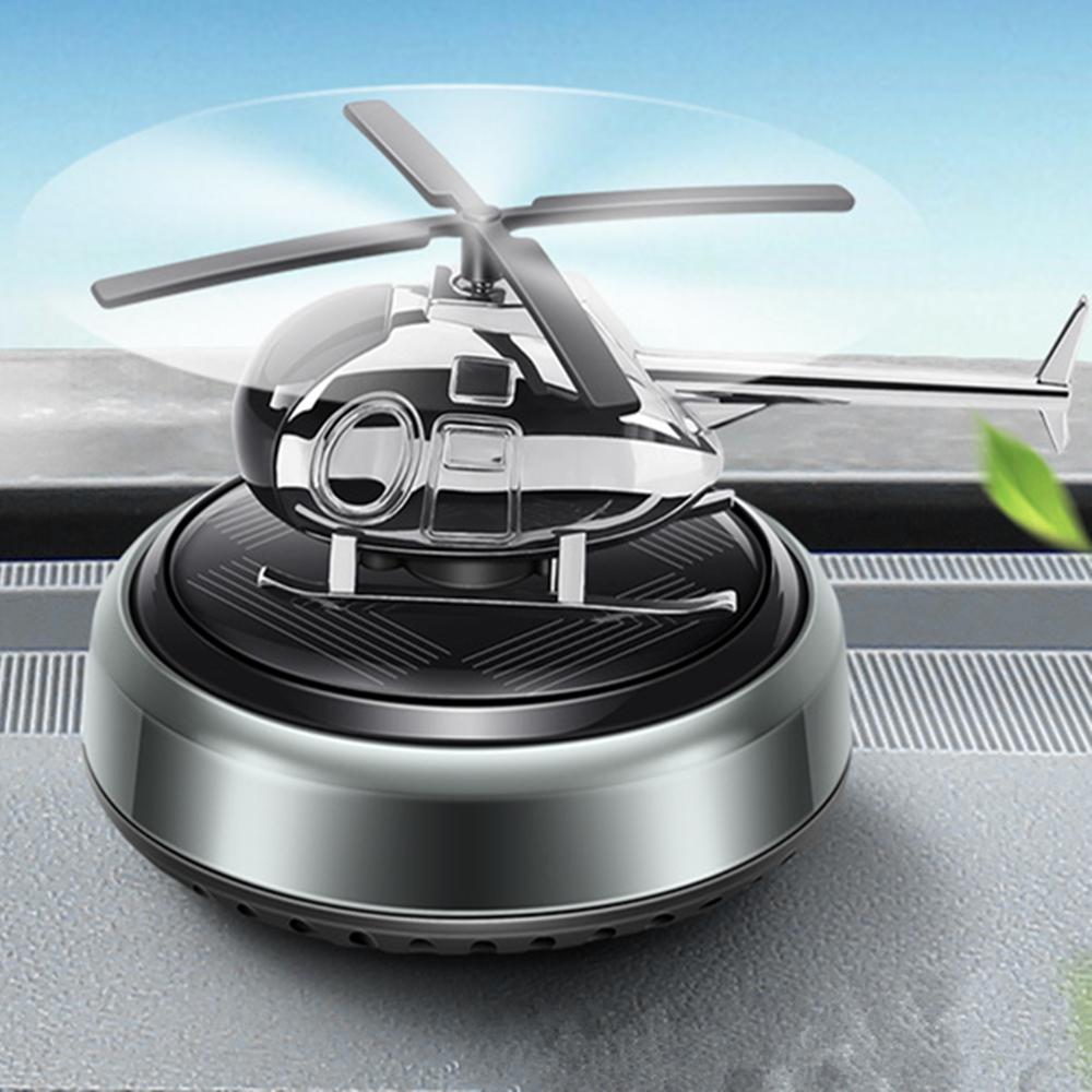 Solar Powered Helicopter Air Freshener Car Airplane Fragrance Diffuser Ornament