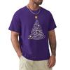 Golden Christmas Tree Pen Art Stars Cute Xmas Lover Gift T-Shirt Tees Anime Figures Summer Clothes Shirts Men