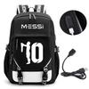 Football Star Peripheral Backpack Fashion Teen Usb Backpack Campus Student School Bag