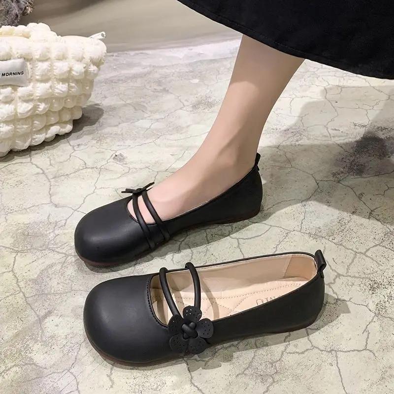 Fashion Ladies Footwear Leather Casual Office With Heel Beige Moccasins Young Popular Elegant and Fashionable 39 Shoe Women's Flat Shoes