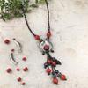 New Forest handmade ceramic necklace, women's retro versatile sweater chain simple long accessories pendant