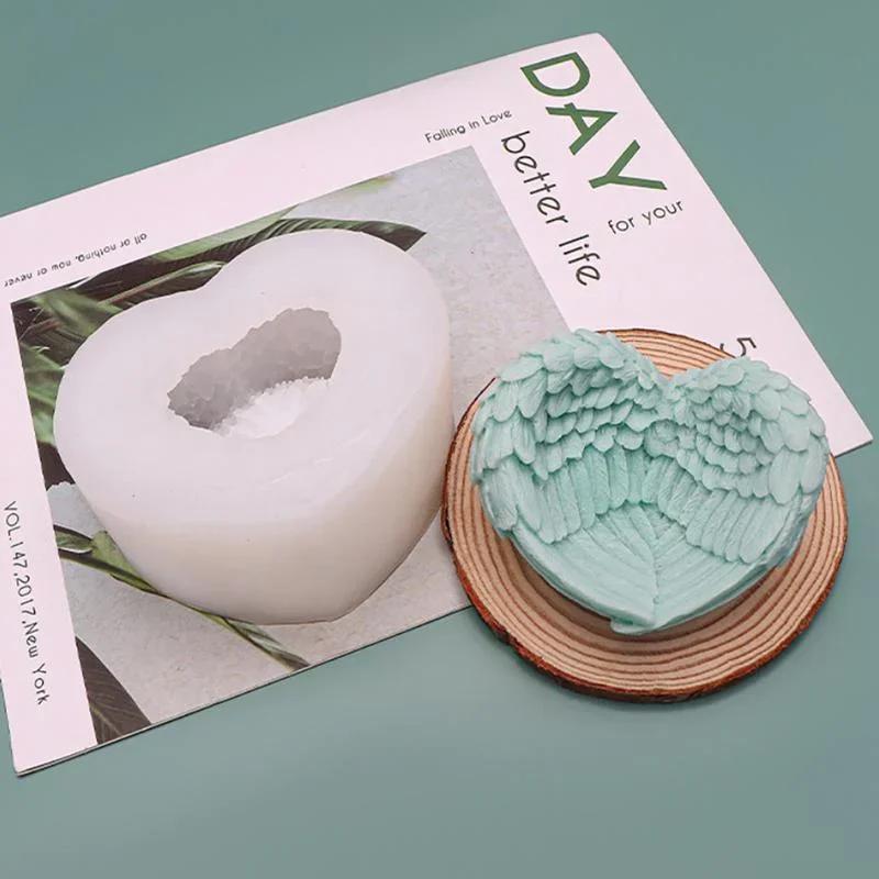 Creative Angel Wings Silicone Candle Tray Mold Home Daily Candlestick Mold Office Storage Decoration Storage Rack Mold Wholesale