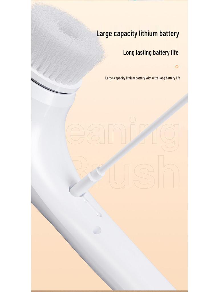 Wireless Handheld Multifunctional Cleaning Brush with 5 Replacement Heads for Kitchen Pots and Pans