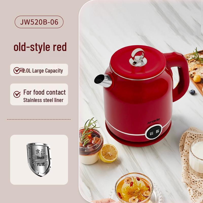 2026 Retro Chinese Red Electric Kettle - Large Capacity Water Boiler & Thermos Gift 1000+ units