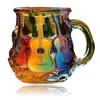 Guitar Art Mug 11oz Musical Coffee Cup 3D Guitar Shaped Glass Mug Painted Collection Gifts for Music Lovers