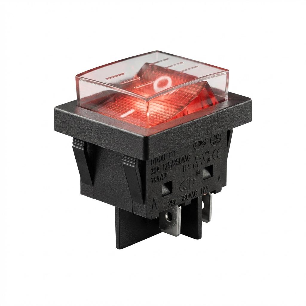 KCD4 Waterproof High-Power Rocker Switch 30/50A with Cover for Washing Machine