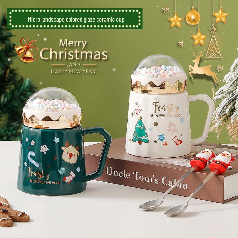 Creative Ceramic Christmas Mug with Lid: Perfect Holiday Gift Box