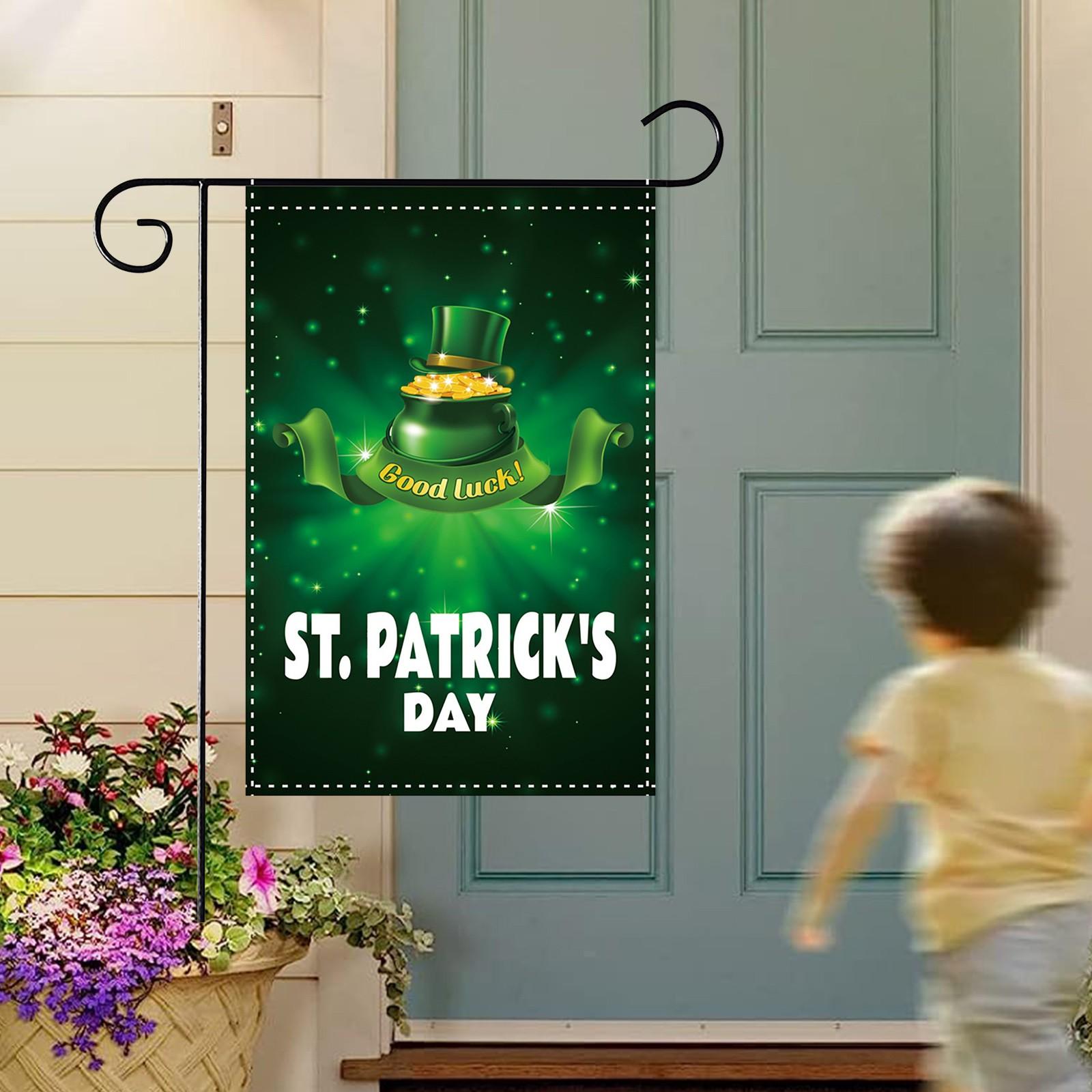 

Флаг ко Дню Святого Патрика, трилистник, шляпа с листом клевера, золотая монета, украшения, подарок, праздничный флаг для двора, сада, дома, в помещении, на открытом воздухе, для взрослых One Size