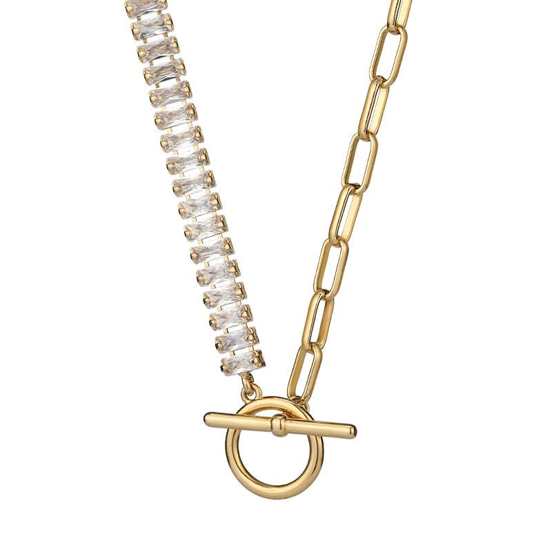 Steel Titanium Unique Choker Necklace With Dazzling Zirconia For Occasions Fashionable