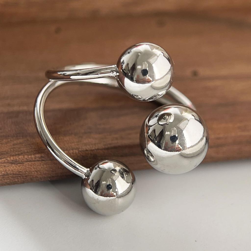 Xiaomi 925 Sterling Silver Rings for Women Couple Minimalist Handmade Simple Three Balls Ring Fine Jewelry Gift Prevent Allergy